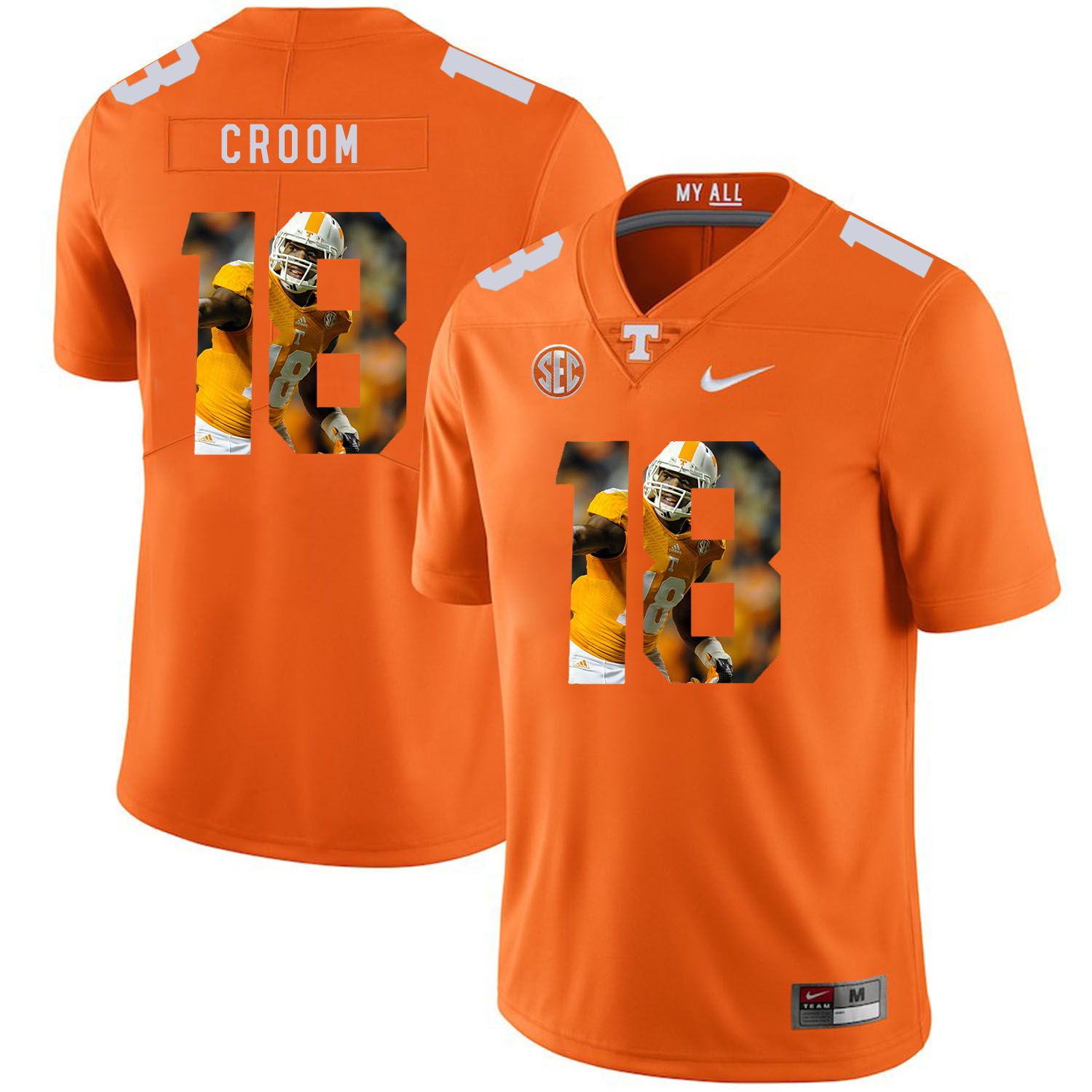 Men Tennessee Volunteers #18 Croom Orange Fashion Edition Customized NCAA Jerseys->customized ncaa jersey->Custom Jersey